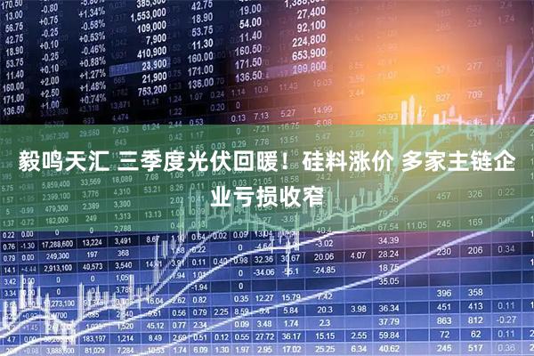 毅鸣天汇 三季度光伏回暖！硅料涨价 多家主链企业亏损收窄